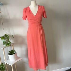 Abercrombie & Fitch Coral Midi Dress
